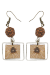 Les bijoux Jacaranda en graines naturelles : Boucles d'oreilles modÃ¨le CALEBASSE CADREE Caramel 0
