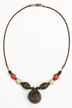 Bijou en graines naturelles : Collier modÃ¨le MUCUNA Blanc 0