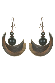 #BOLSAV1 - Boucles d'oreilles modÃ¨le LUNE Noire 