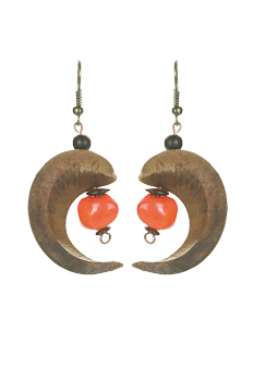 #BOLCOR1 - Boucles d'oreilles modÃ¨le LUNE Orange 
