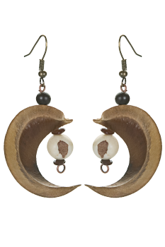 #BOLPBA1 - Boucles d'oreilles modÃ¨le LUNE CrÃ¨me