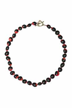 #CRCCARN - Collier modÃ¨le RAS DE COU ORMOSIA ROUGE ET NOIR