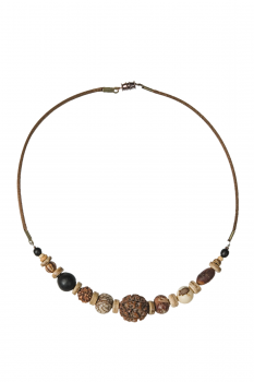 Bijou en graines naturelles : Collier modÃ¨le RAS DE COU MIX CARAMEL 0