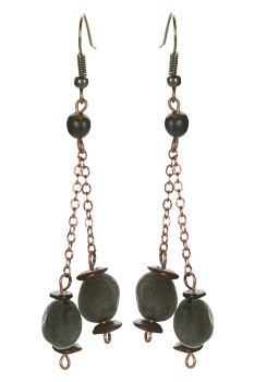 #BOCZAN1 - Boucles d'oreilles modÃ¨le PENDANT Gris 