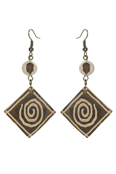 #BOKGPB1 - Boucles d'oreilles modÃ¨le CALEBASSE GRAVEE CrÃ¨me