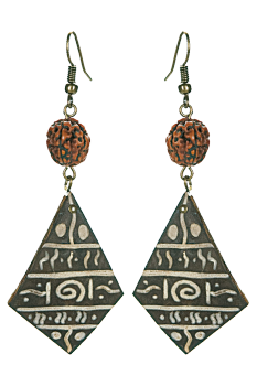 #BOKGSH1 - Boucles d'oreilles modÃ¨le CALEBASSE GRAVEE Caramel