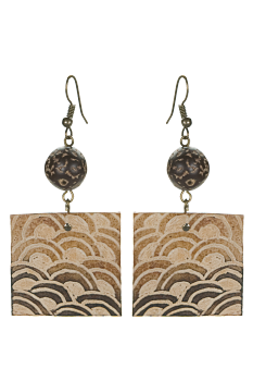 #BOKGPCA - Boucles d'oreilles modÃ¨le CALEBASSE GRAVEE Chocolat