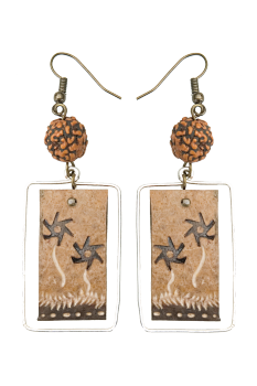 #BOKMSHF - Boucles d'oreilles modÃ¨le CALEBASSE CADREE Caramel