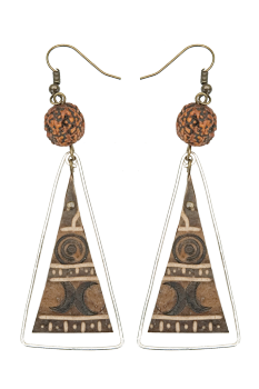 #BOKMTSH - Boucles d'oreilles modÃ¨le CALEBASSE CADREE Caramel 2
