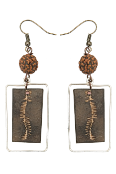 #BOKMSHS - Boucles d'oreilles modÃ¨le CALEBASSE CADREE Caramel