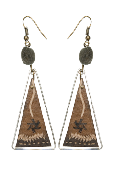 #BOKMTZF - Boucles d'oreilles modÃ¨le CALEBASSE CADREE Grise 5