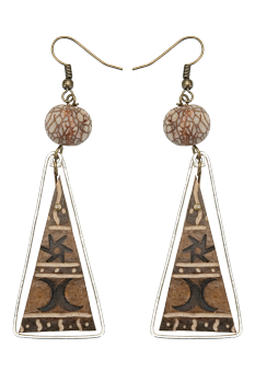 #BOKMTPA - Boucles d'oreilles modÃ¨le CALEBASSE CADREE MarbrÃ© 2