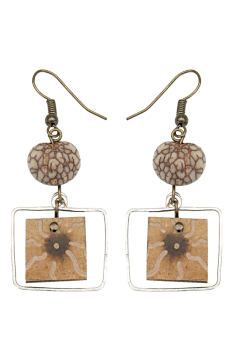 #BOKMPAS - Boucles d'oreilles modÃ¨le CALEBASSE CADREE MarbrÃ© 3
