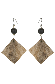 #BOKLSAV - Boucles d'oreilles modÃ¨le CALEBASSE NATURE Noir