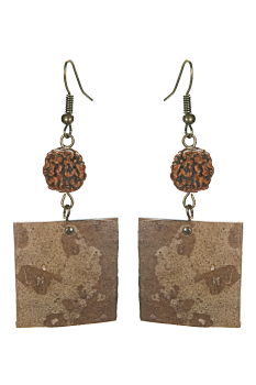 #BOKCSHI - Boucles d'oreilles modÃ¨le CALEBASSE NATURE Caramel