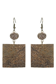 #BOKCPAC - Boucles d'oreilles modÃ¨le CALEBASSE NATURE MarbrÃ©