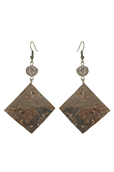 #BOKLPAC - Boucles d'oreilles modÃ¨le CALEBASSE NATURE MarbrÃ© 2