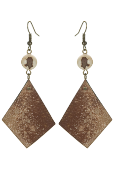 #BOKDPBA - Boucles d'oreilles modÃ¨le CALEBASSE NATURE CrÃ¨me